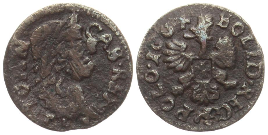  Polen: Schilling 1661, Johann Kasimir (1648 - 1668)   