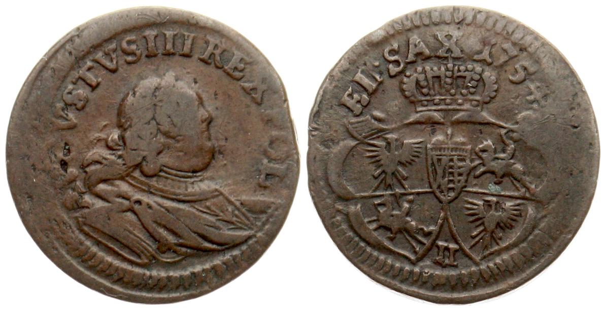  Polen: Schilling 1754, August III., (1733 - 1763) ss-   