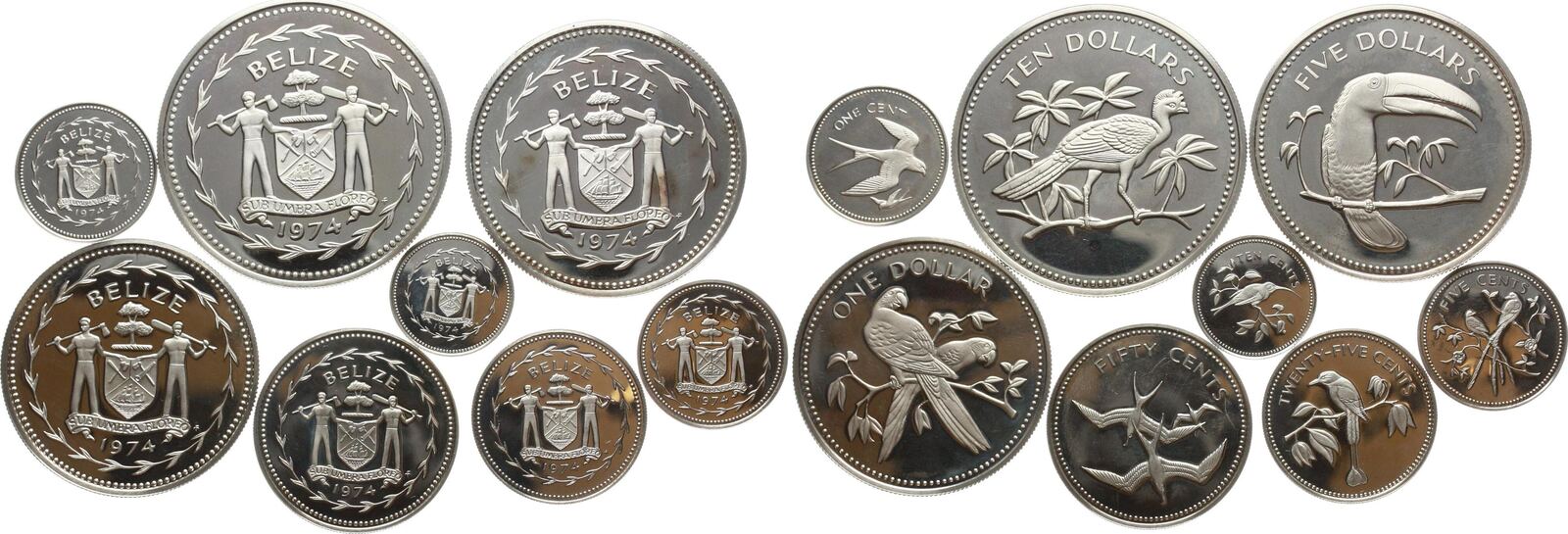  Belize: Elisabeth II., Münzsatz in Sterlingsilber, komplett mit Umverpackung. näheres unten!   