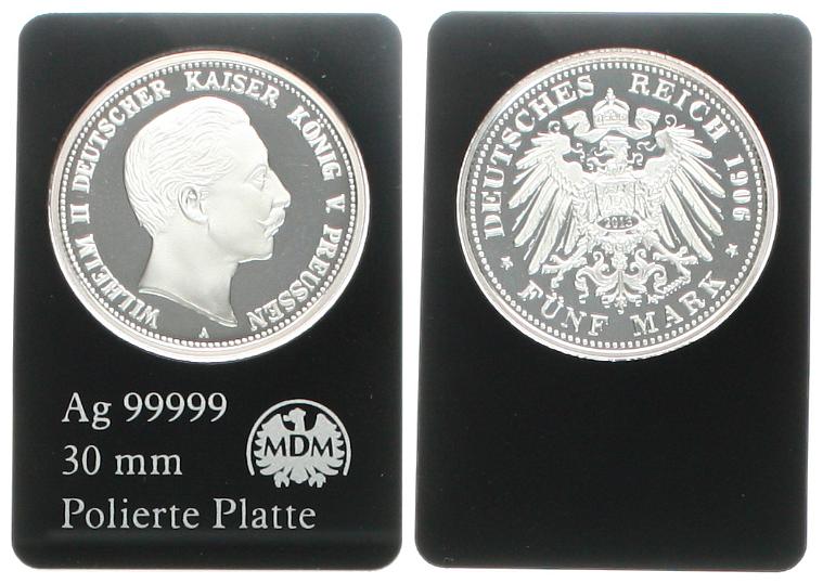  Deutschland: Drei Mark 2013, Gedenkausgabe der MDM auf 5 Mark 1906, Preussen pp   