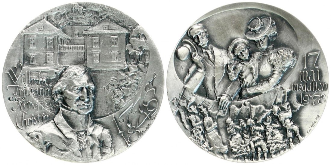  Norwegen: Silbermedaille (54.88 gr.) 1978 stgl im Etui, siehe unten!   