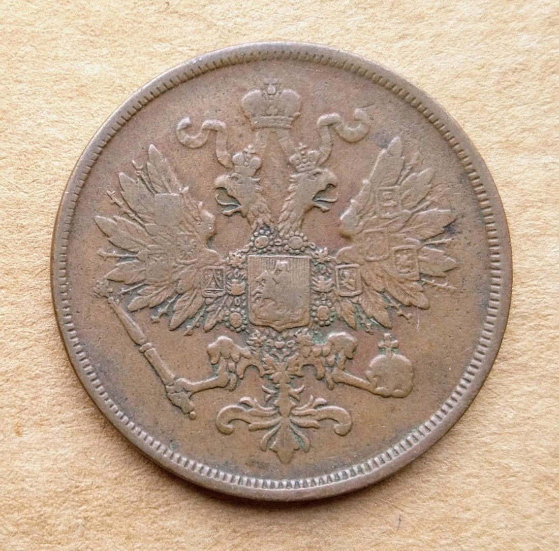  Russia 2 Kopeke 1861 BM , Warsaw mint .RARE   