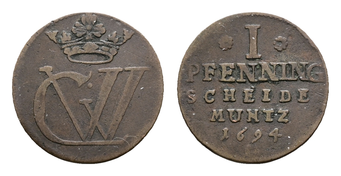  Altdeutschland; Kleinmünze 1694   