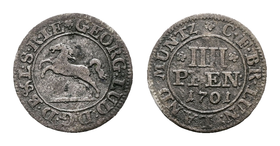  Altdeutschland; Kleinmünze 1701   