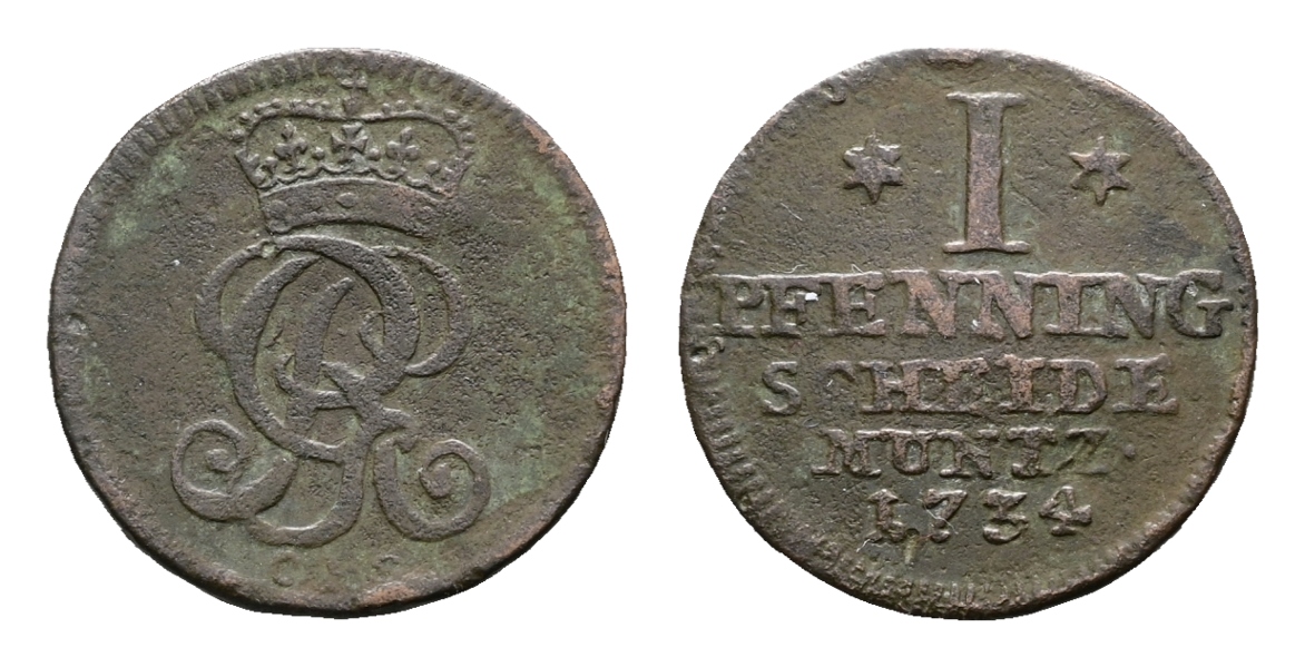  Altdeutschland; Kleinmünze 1734   