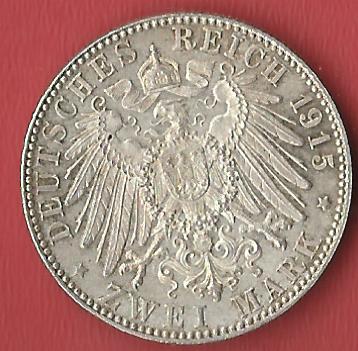  2 Mark Sachsen Meinigen 1915 vz-st Koblenzer Muenzen Studio Münzankauf Koblenz Frank Maurer AL112   