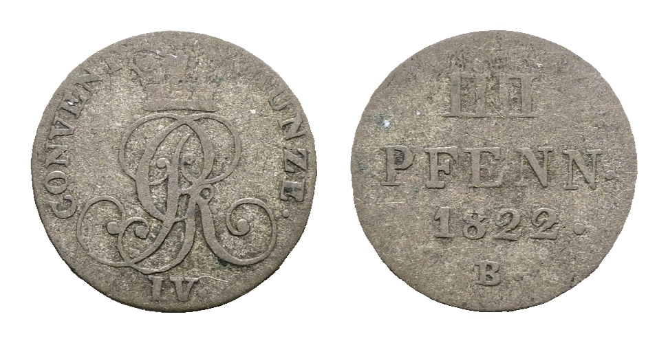  Altdeutschland; Kleinmünzen 1822   