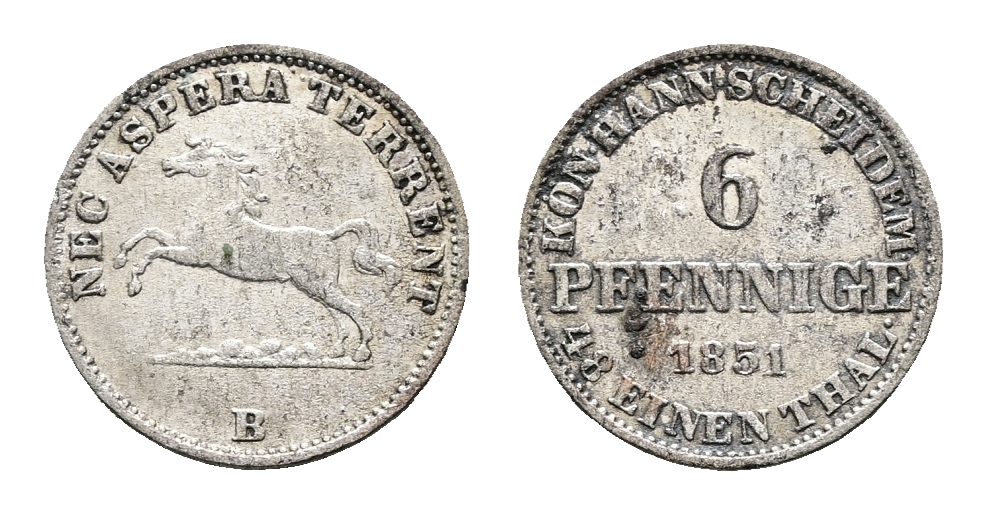  Altdeutschland; Kleinmünzen 1851   