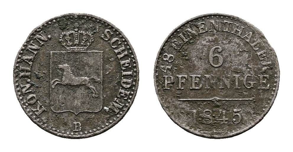  Altdeutschland; Kleinmünzen 1845   