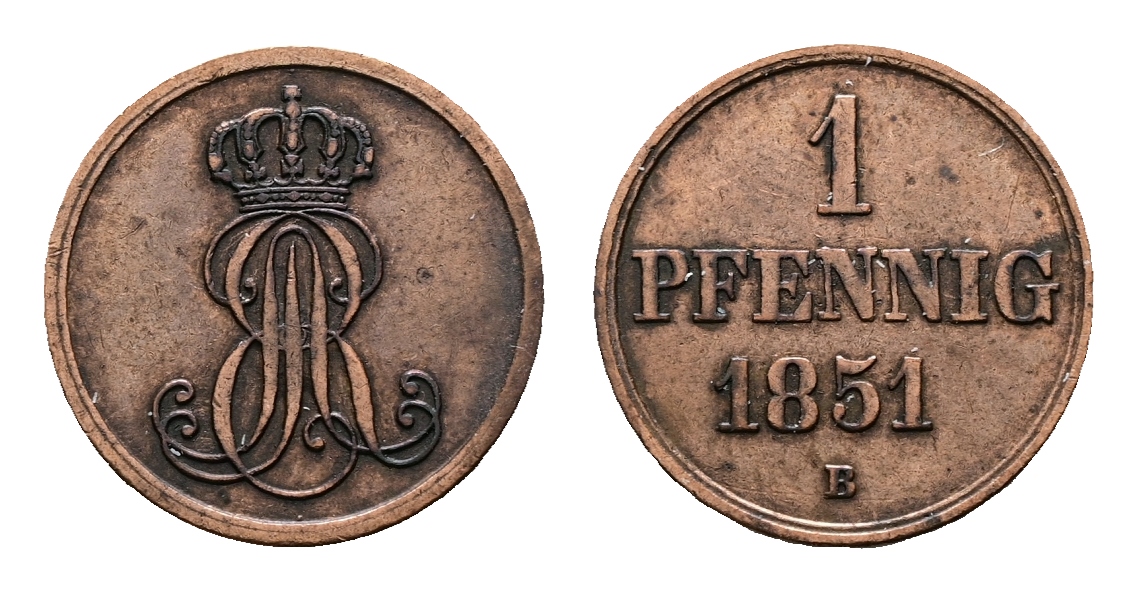  Altdeutschland; Kleinmünzen 1851   
