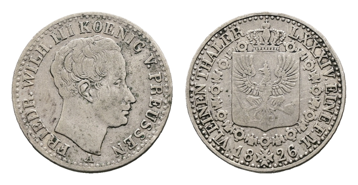 Altdeutschland; Brandenburg -Preußen; Kleinmünzen 1826   