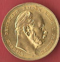  10 Mark Wilhelm I 1888 st Rar Koblenzer Muenzen Studio Münzankauf Koblenz Frank Maurer AL114   
