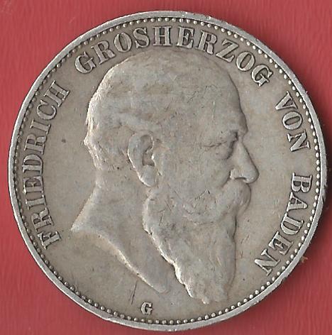  5 Mark Baden 1903 Koblenzer Muenzen Studio Münzankauf Koblenz Frank Maurer AL115   