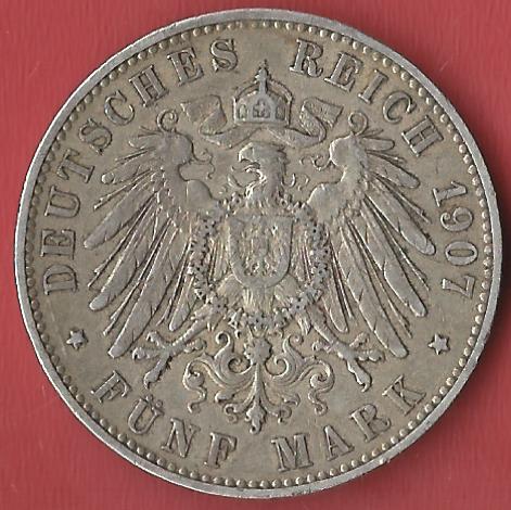  5 Mark Hamburg 1907 Koblenzer Muenzen Studio Münzankauf Koblenz Frank Maurer AL116   