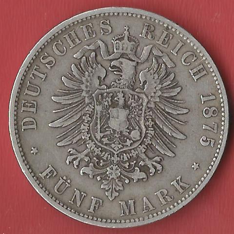  5 Mark Bayern 1875 D Koblenzer Muenzen Studio Münzankauf Koblenz Frank Maurer AL117   