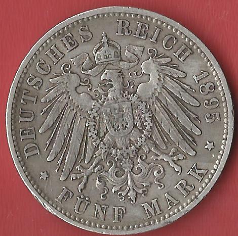  5 Mark Bayern 1895 D Koblenzer Muenzen Studio Münzankauf Koblenz Frank Maurer AL120   