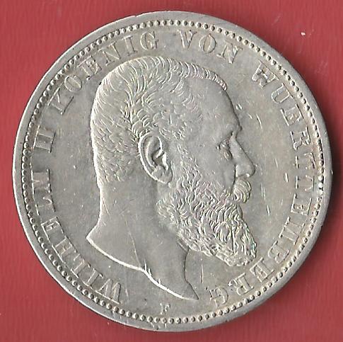 5 Mark Wuerttemberg  1913 F Koblenzer Muenzen Studio Münzankauf Koblenz Frank Maurer AL121   