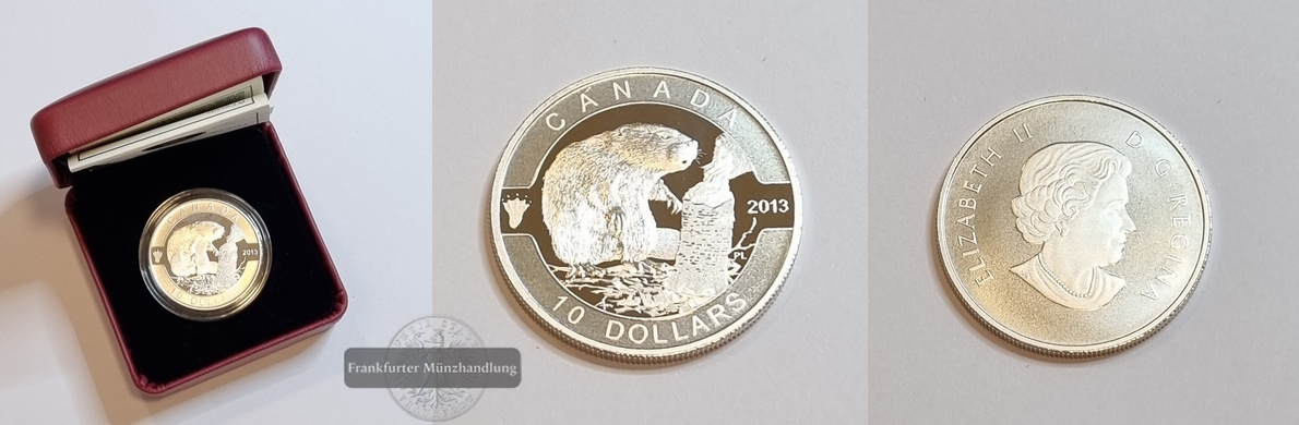  Kanada 10 Dollars 2013 Biber FM-Frankfurt Feinsilber: 15,85g   