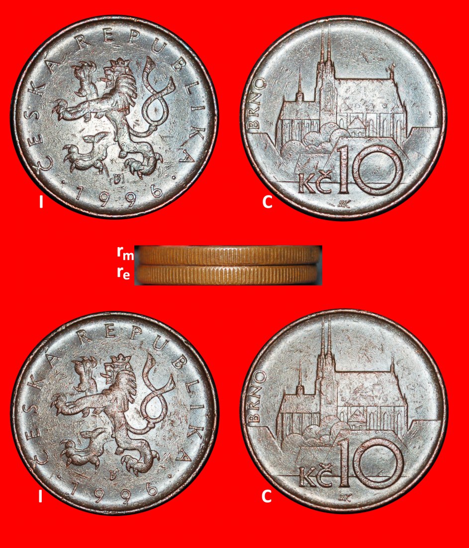  Ⰶ LION (1993-2025): CZECHIA ★ 10 CROWNS 1996 BOTH VARIETIES JUST PUBLISHED!★LOW START ★ NO RESERVE!   