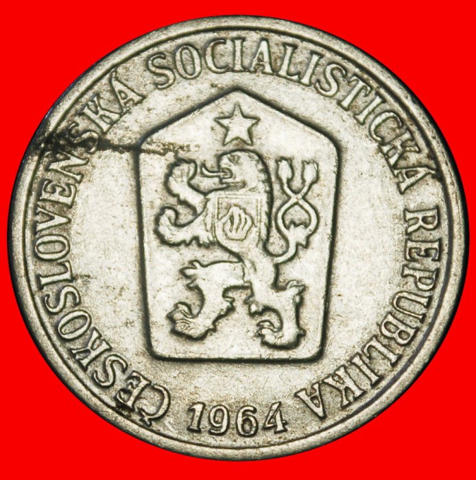  Ⰶ KOMMUNISTISCHER SCHILD (1961-1971): TSCHECHOSLOWAKEI ★ 10 HELLER 1964 STEMPEL I+C!★OHNE VORBEHALT!   