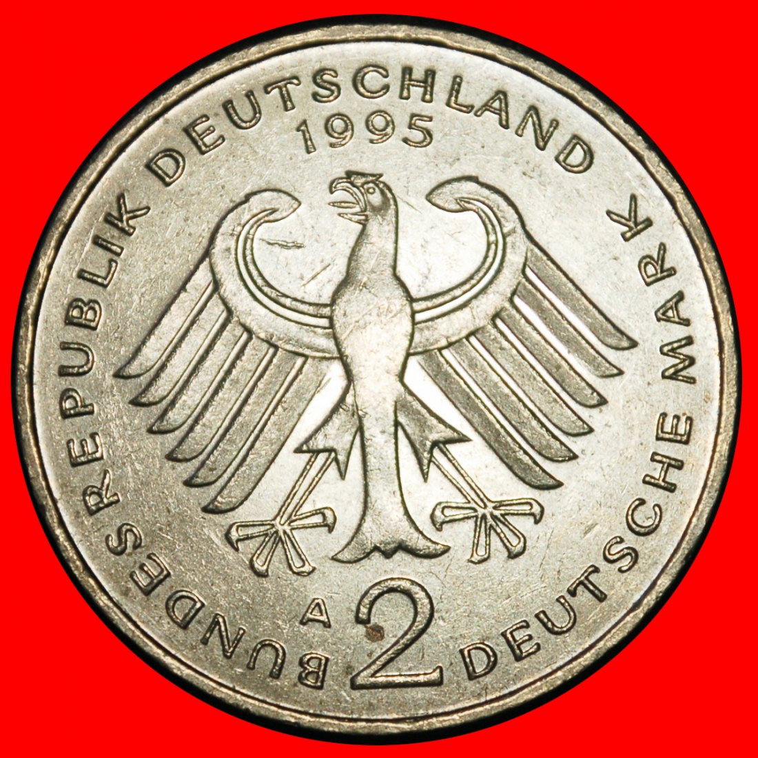  Ⰶ NICHT MUSIK STRAUSS 1949-1989: DEUTSCHLAND ★ 2 MARK 1995A B+r2! PREUSSEN!★OHNE VORBEHALT!   