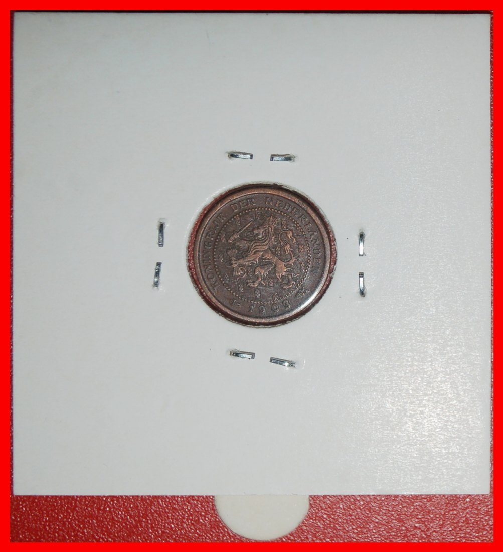 Ⰶ RAMPANT LION (1903-1906):NETHERLANDS★1/2 CENT 1903! WILHELMINA (1890-1948)★LOW START ★ NO RESERVE!