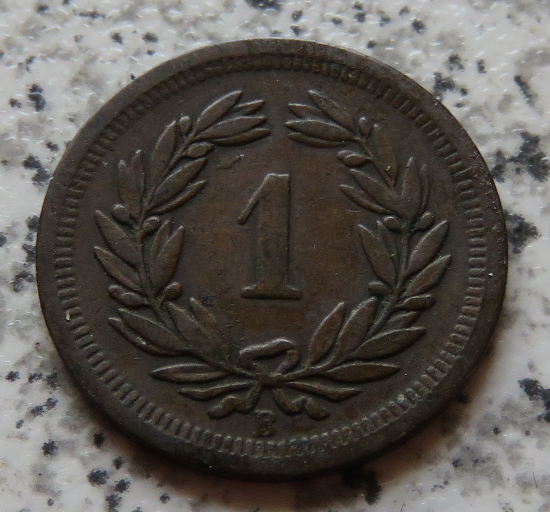  Schweiz 1 Rappen 1855, eher selten   