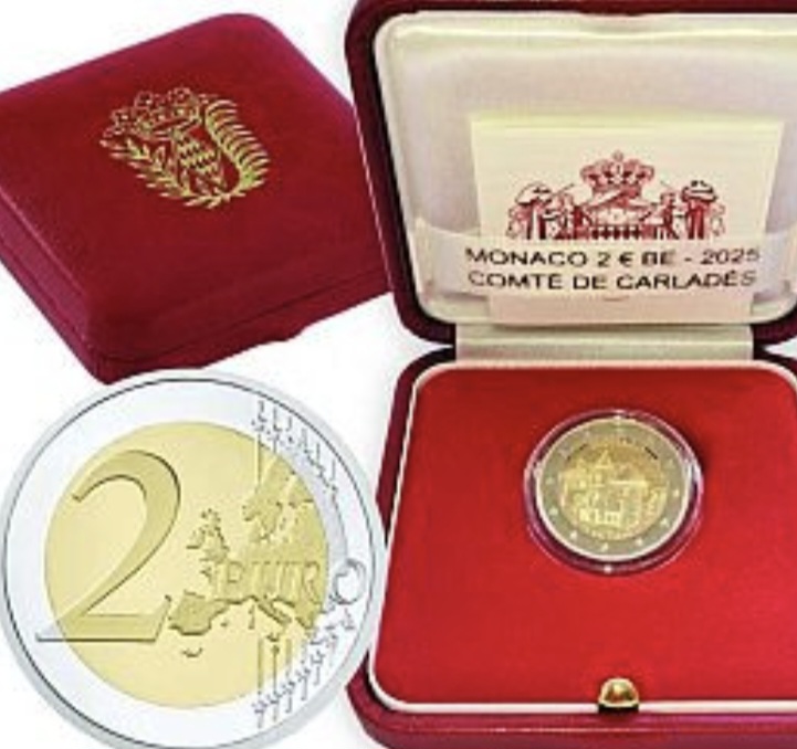  Monaco 2 Euro BE proof 2025 Comte de Carlades   