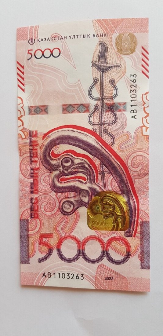 KASACHSTAN / KAZAKHSTAN 5000 Tenge 2023 Unc Kassenfrisch