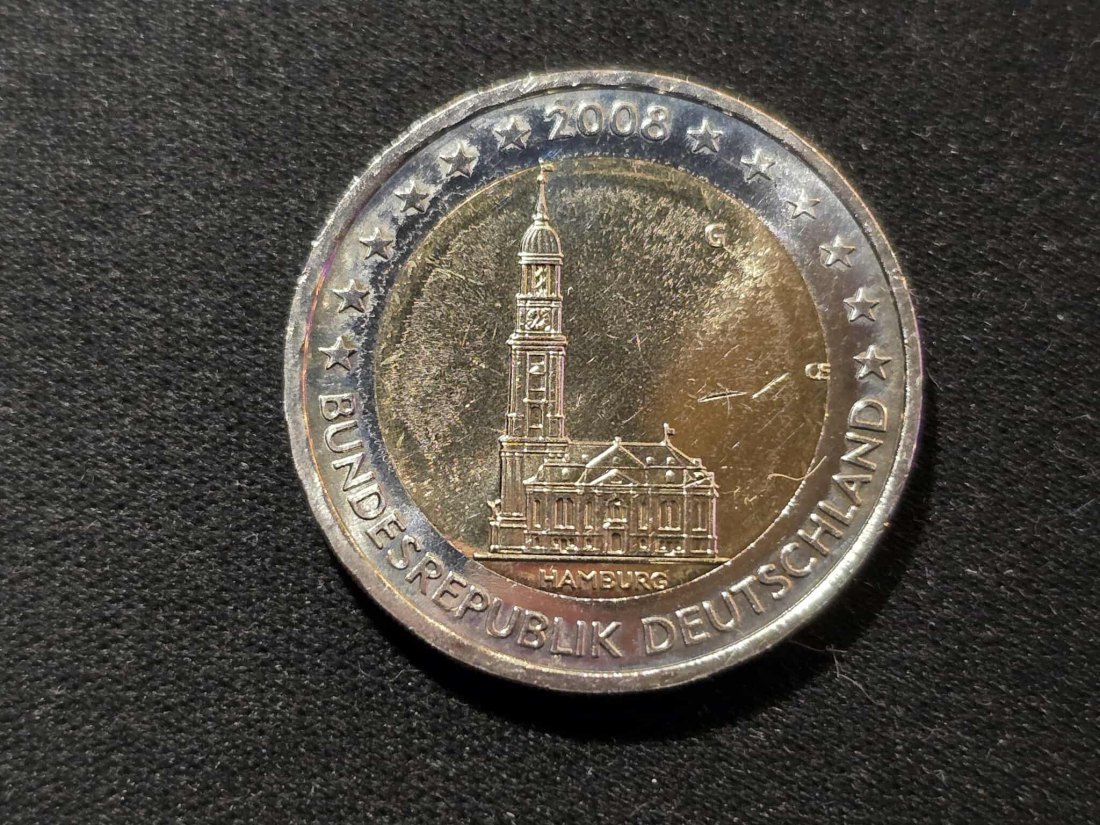  Deutschland 2 Euro 2008 - Hamburger Michel G STG   
