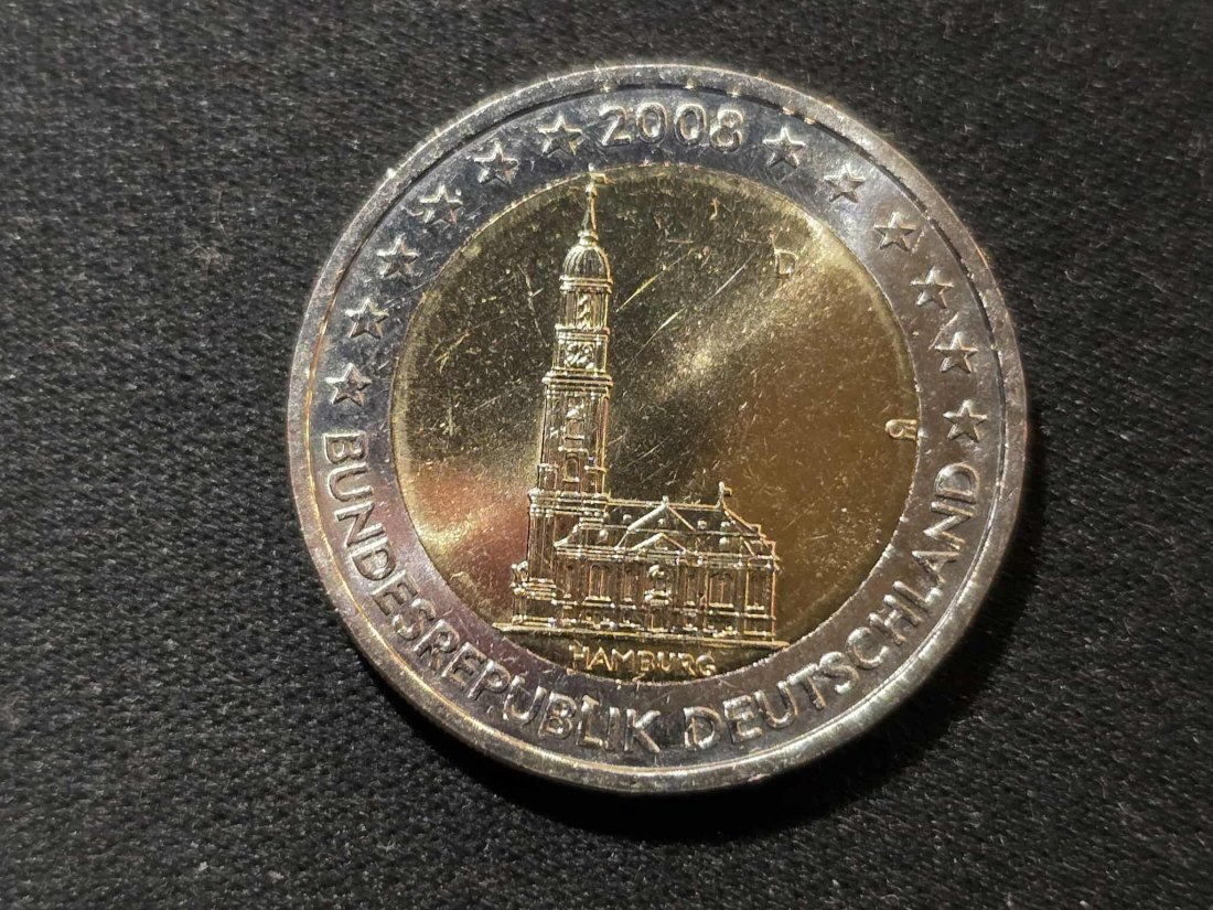  Deutschland 2 Euro 2008 - Hamburger Michel D STG   