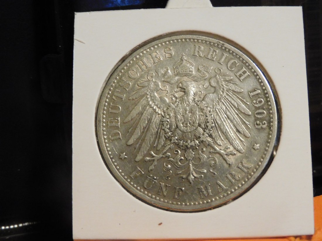  GERMANY 5 MARK 1903 BAVARIA.GRADE-PLEASE SEE PHOTOS.   