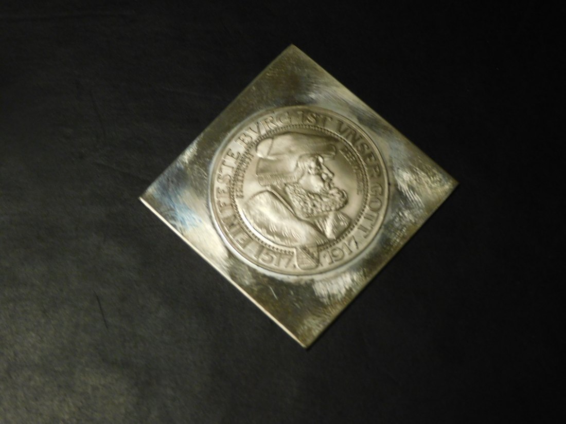 GERMANY SILVER MEDAL RESTRIKE OF THE 1917 SAXONY 3 MARK.GRADE-PLEASE SEE PHOTOS.