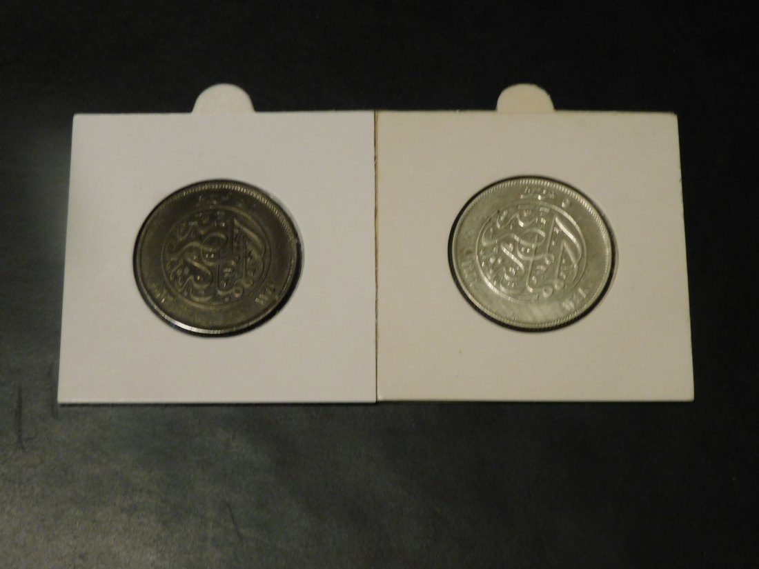  EGYPT 2X 5 PIASTRES 1923-1929.GRADE-PLEASE SEE PHOTOS.   