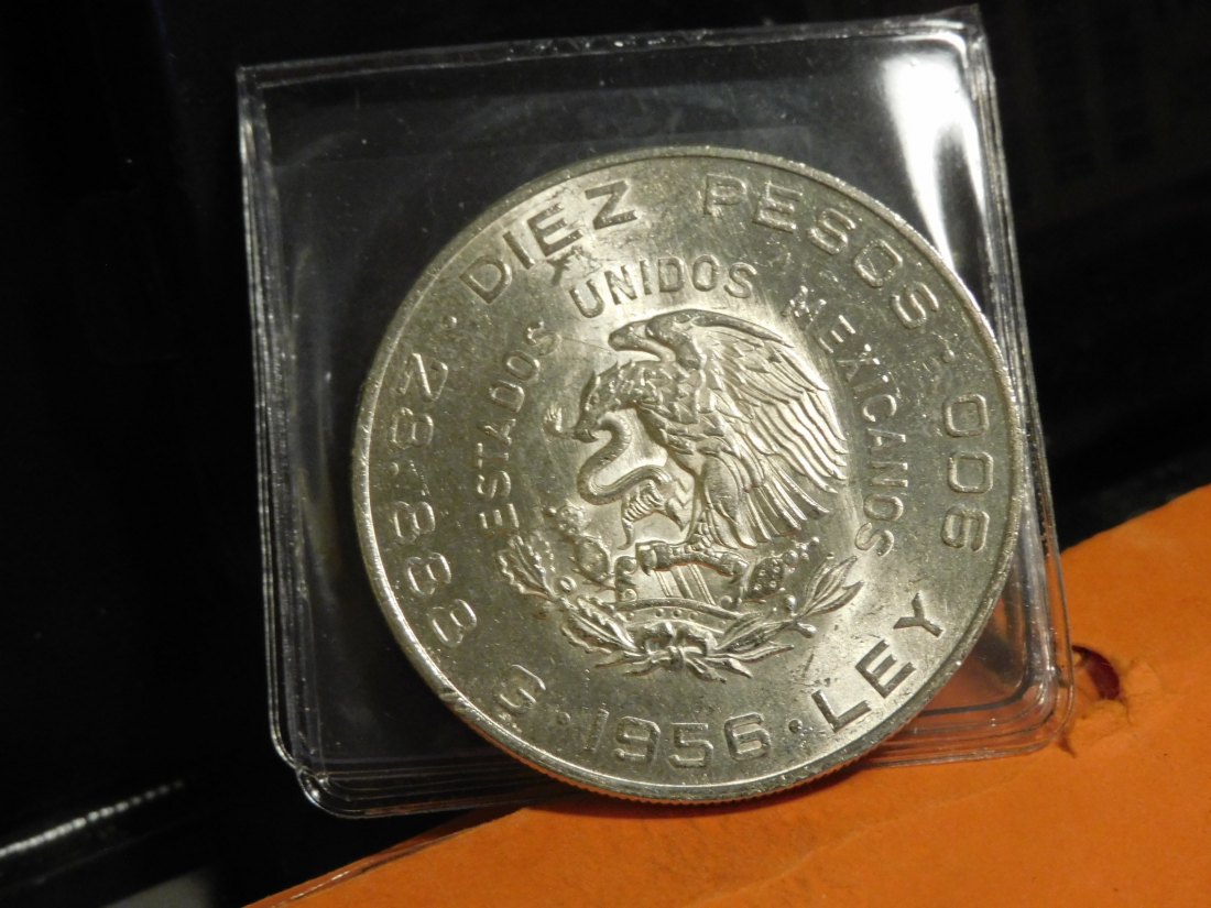  MEXICO 10 PESOS 1955.GRADE-PLEASE SEE PHOTOS.   
