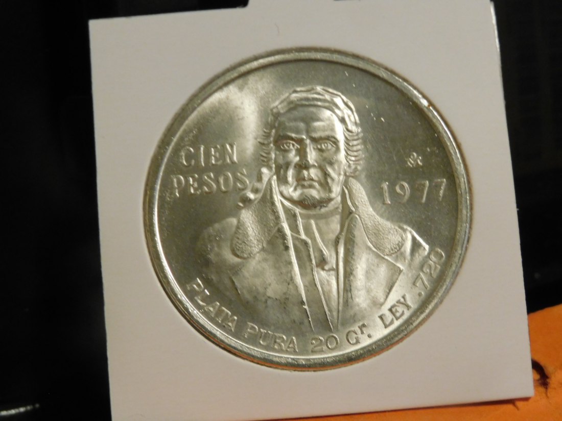 MEXICO 100 PESOS 1077.GRADE-PLEASE SEE PHOTOS.