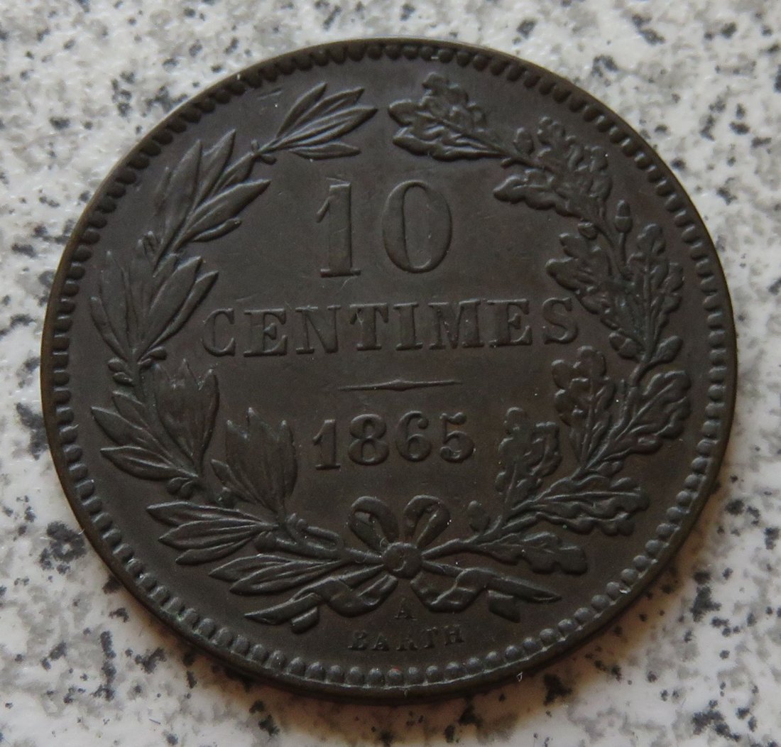  Luxemburg 10 Centimes 1865   