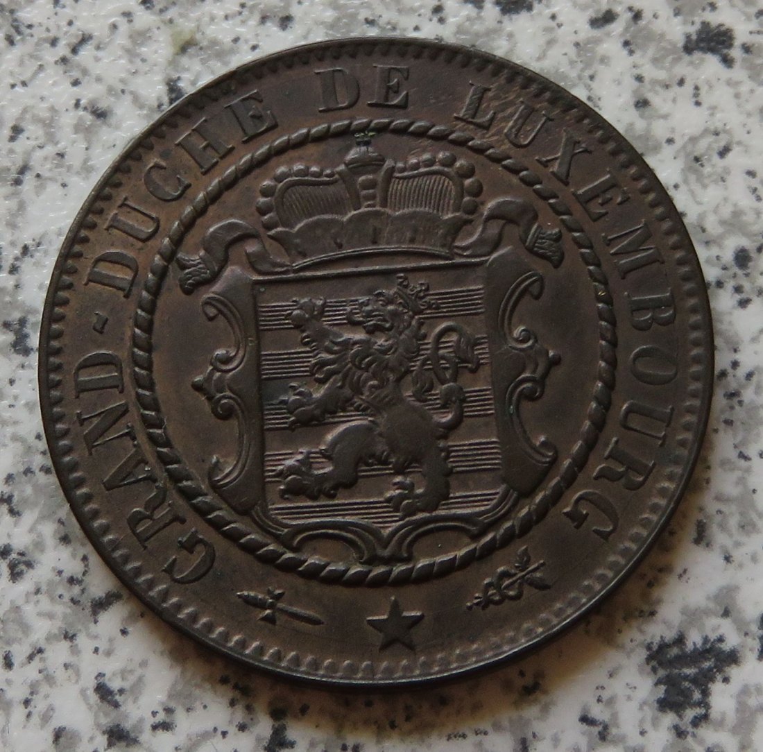  Luxemburg 10 Centimes 1870, Erhaltung   