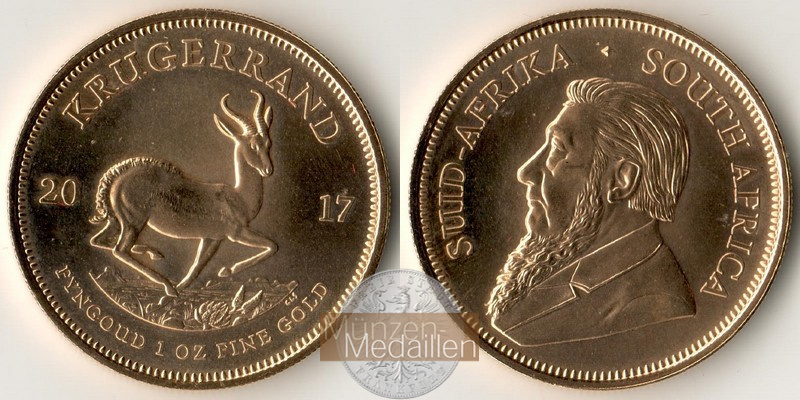 Süd Afrika, Republik seit 1961. MM-Frankfurt Feingold: 31,1g Krügerrand 2017 