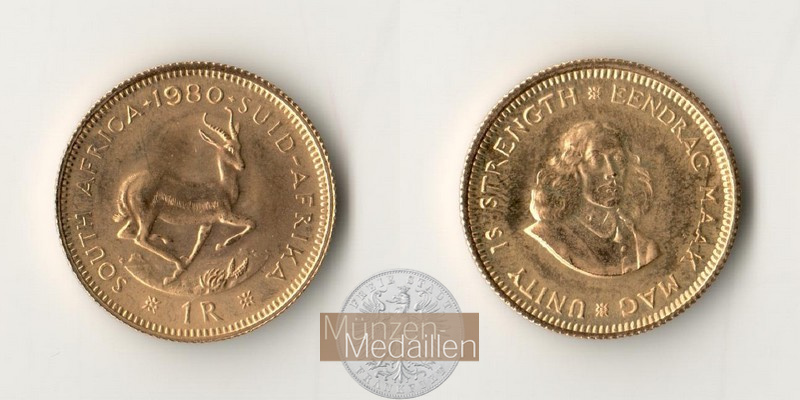 Südafrika MM-Frankfurt Feingold: 3,66g 1 Rand 1980 