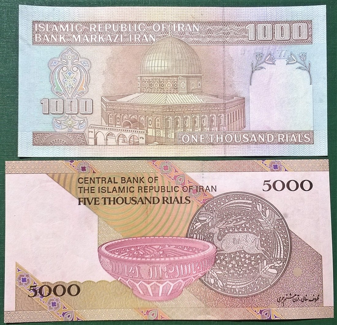 Iran 1000+5000 Rials UNC