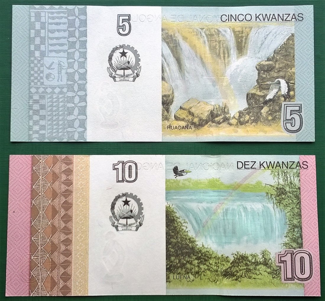 Angola 5+10 Kwanzas UNC   