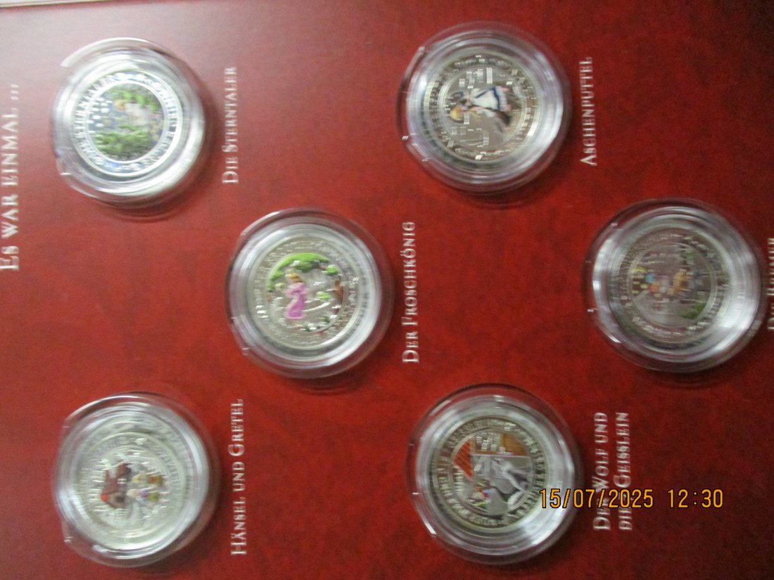  Lot - Sammlung Medaillen Deutsche Märchen Silber 333er - 74,8g rau /1102030   
