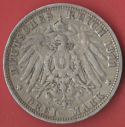  3 Mark Preussen 1911 Koblenzer Muenzen Studio Münzankauf Koblenz Frank Maurer AL130   