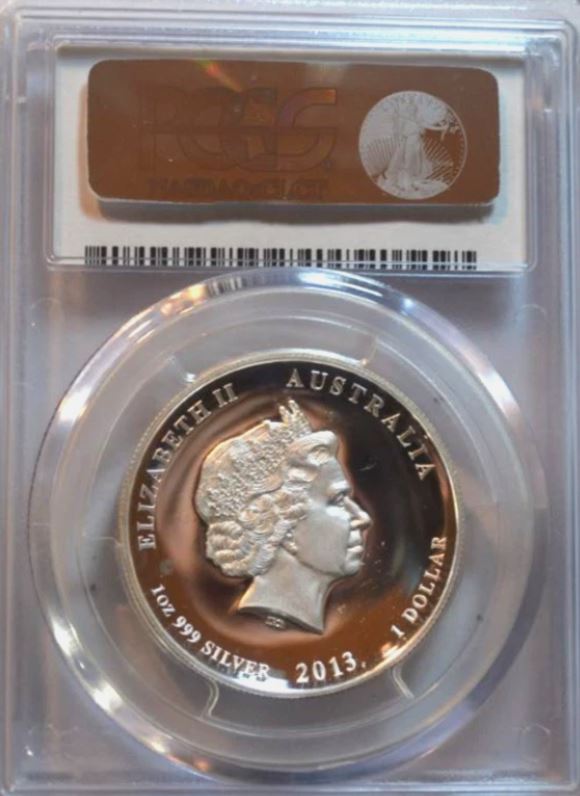  - kirofa - Australia 2013 - Schlange - Snake - High Relief - 1 OZ SILVER 999 PROOF -PCGS PR70 DCAM.   