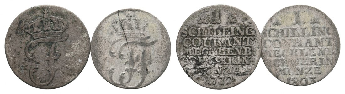  Altdeutschland; 2 Kleinmünzen 1772 / 1803   