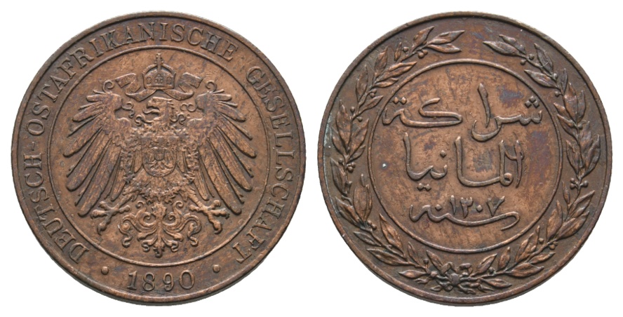  Afrika; Deutsch-Ostafrikanische Gesellschaft; Kleinmünze 1890   