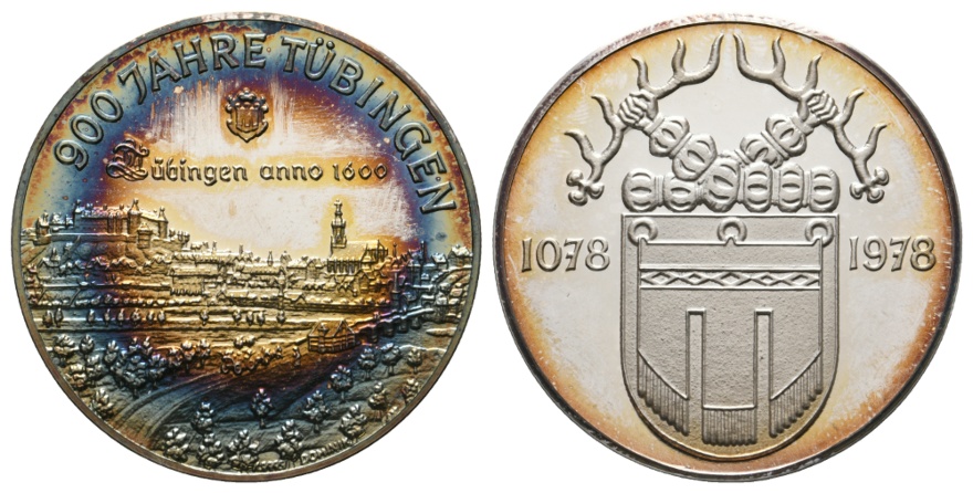  Medaille 1978; 900 Jahre Tübingen; Silber; 24,35 g; Ø 40,15 mm   