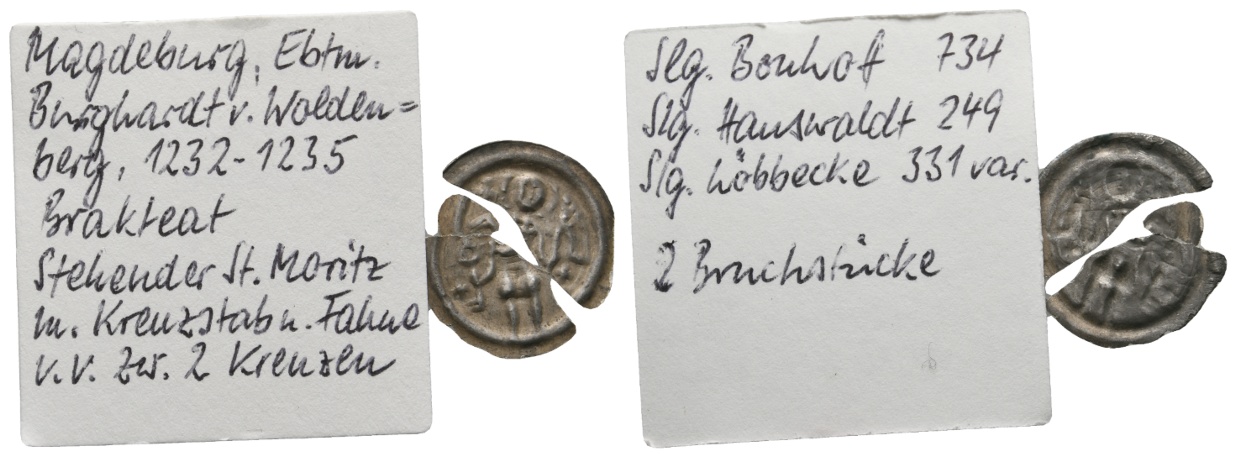  Mittelalter, Magdeburg; Brakteat; 3 Bruchstücke   