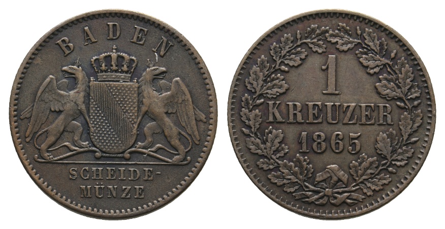  Altdeutschland; Baden; Kleinmünze 1865   
